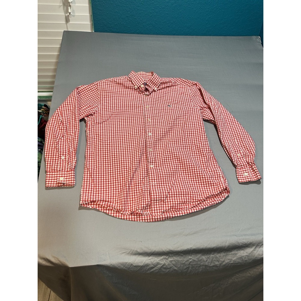 Vineyard Vines Tucker Shirt Red & White Gingham L
